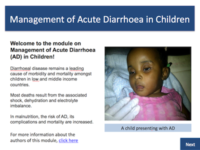Management of Acute Diarrhoea in Children module. Management of Acute Diarrhoea in Children module.